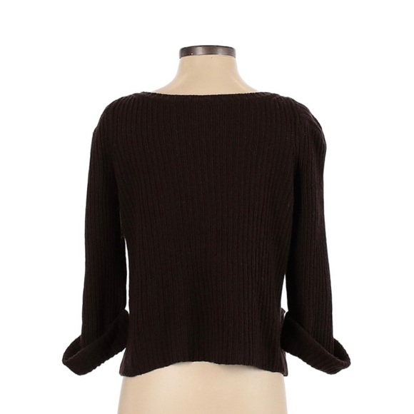 CHLOE size M soft dark brown wool cashmere knit cardigan in excellent condition - Picture 2 of 8